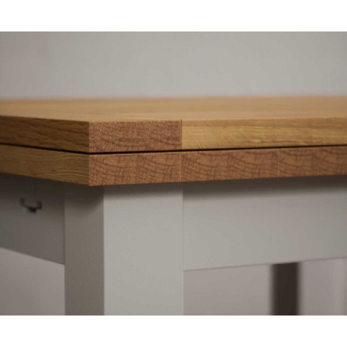 Extending Buxton 90cm Oak and Soft White Painted Dining Table with 4 Brown Scroll Back Chairs – image 19