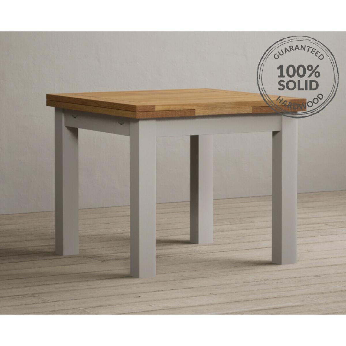Extending Buxton 90cm Oak and Soft White Painted Dining Table with 4 Brown Scroll Back Chairs – image 5