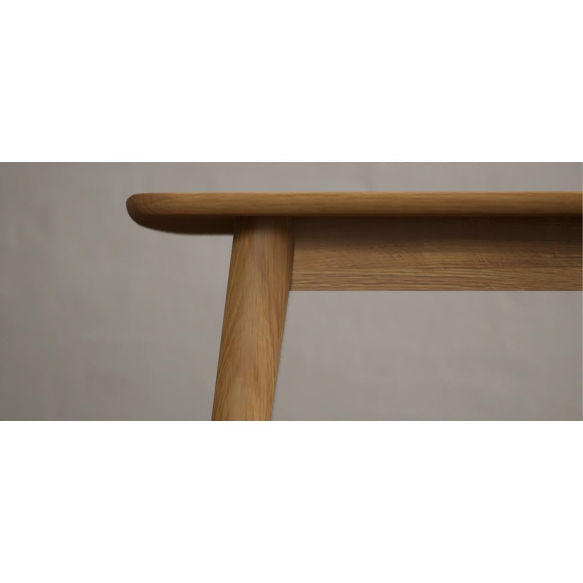 Nordic 150cm Solid Oak Dining Table with 4 Grey Nordic Chairs and 2 Grey Nordic Benches – image 18