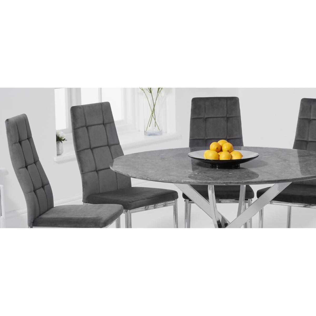 Carter 120cm Round Grey Marble Table with Melissa Chairs - Grey, 4 Chairs – image 11