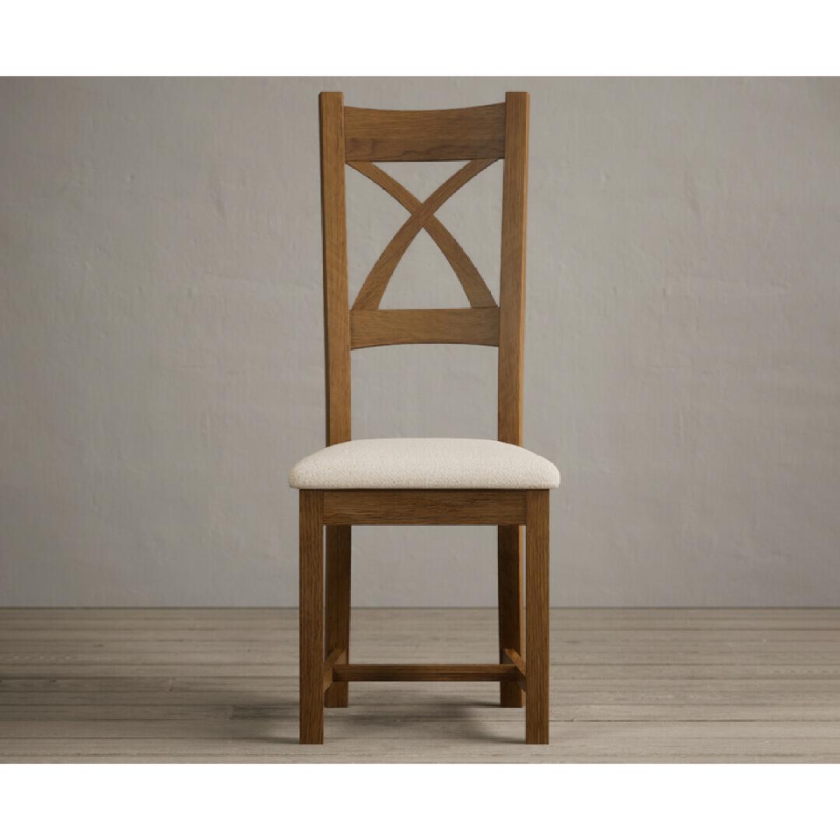Extending Hertford 100cm - 130cm Rustic Oak Pedestal Dining Table with 4 Rustic Oak Rustic Solid Oak Chairs – image 55