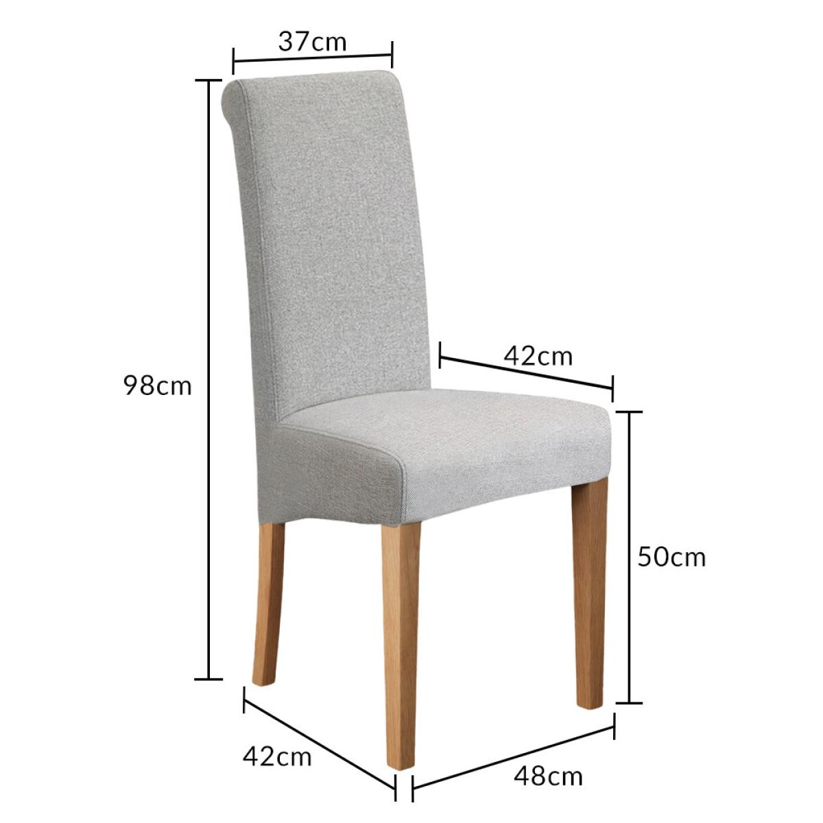 Atlas 180cm Oak and Chalk White Extending Dining Table With 10 Grey Scroll Back Chairs – image 25