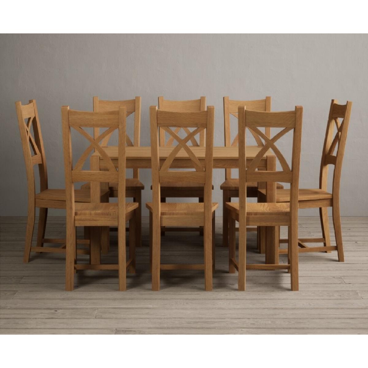 York 120cm Solid Oak Dining Table  With 4 Charcoal Grey X Back Chairs – image 6