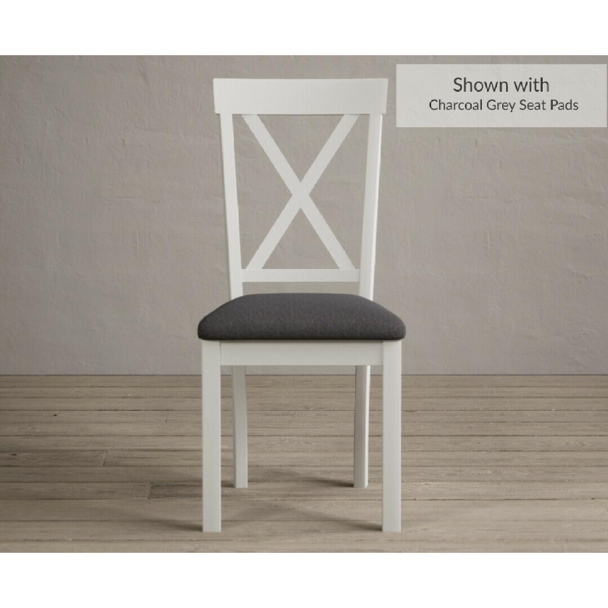 Hertford 120cm Oak and Signal White Painted Round Pedestal Table With 6 Oak Hertford Chairs – image 3