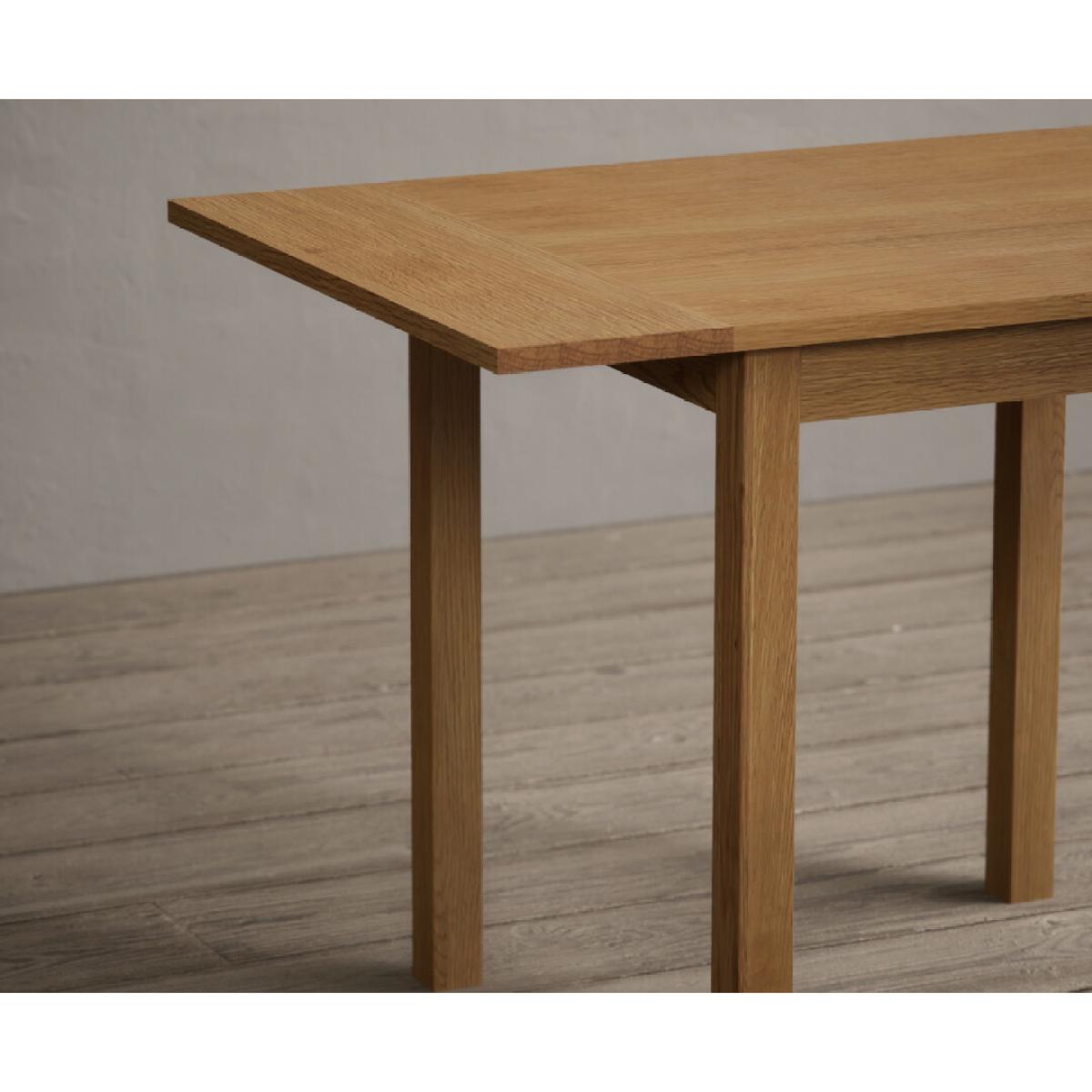 Extending York 70cm Solid Oak Dining Table With 4 Linen York Chairs – image 26