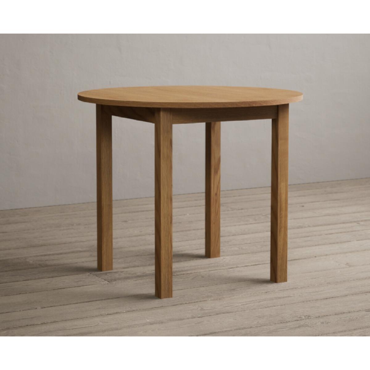 York 90cm Solid Oak Drop Leaf Extending Dining Table With 2 Grey Hudson Fabric Chairs – image 4