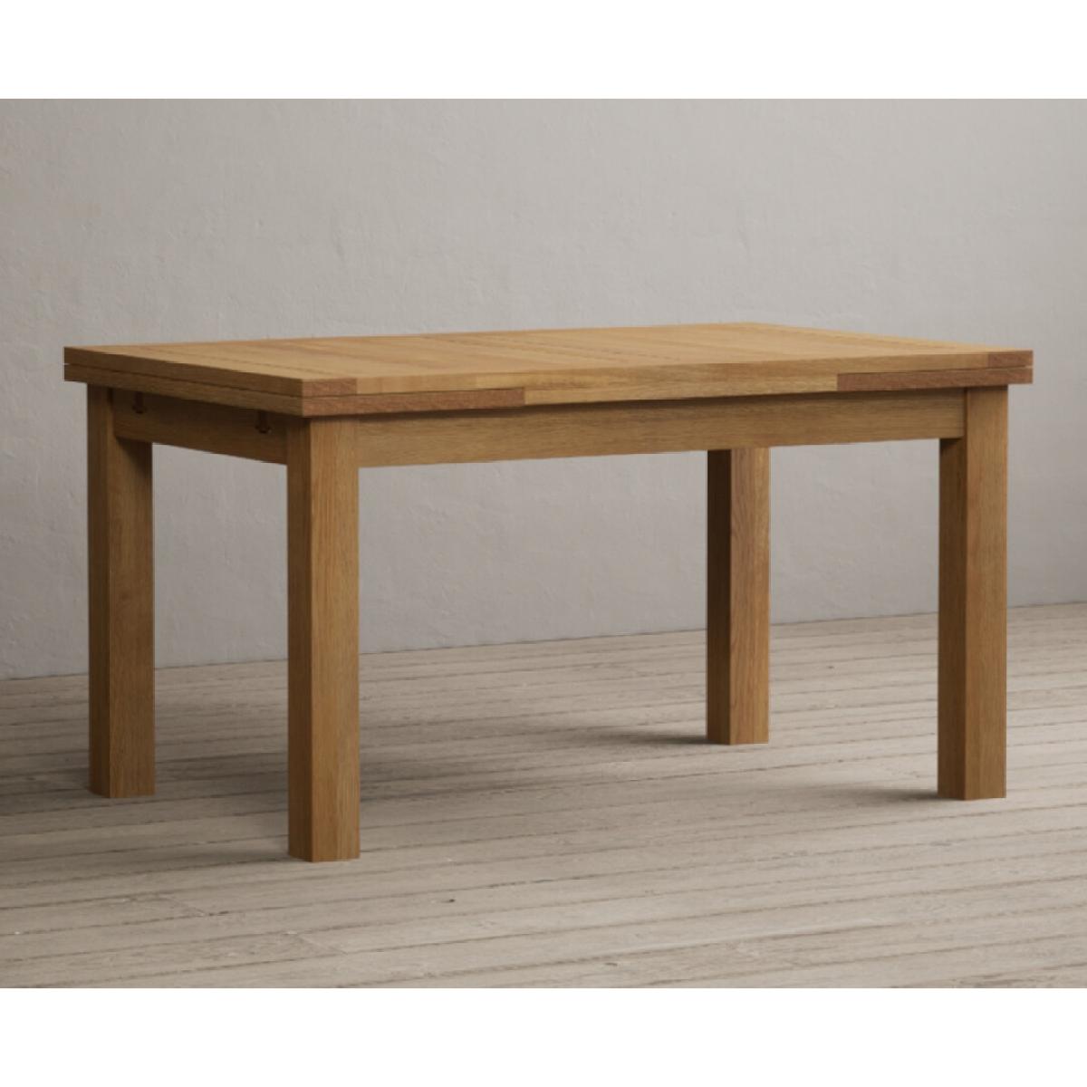 Extending Buxton 140cm Solid Oak Dining Table with 6 Charcoal Grey Natural Chairs – image 26