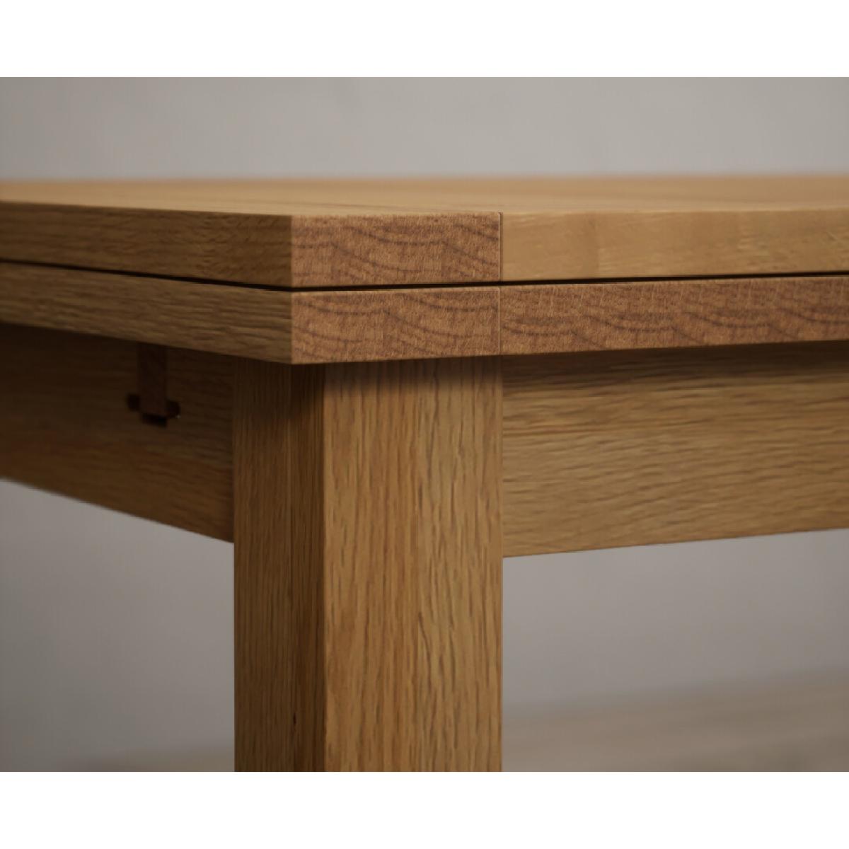 Extending Buxton 140cm Solid Oak Dining Table with 6 Charcoal Grey Natural Chairs – image 28