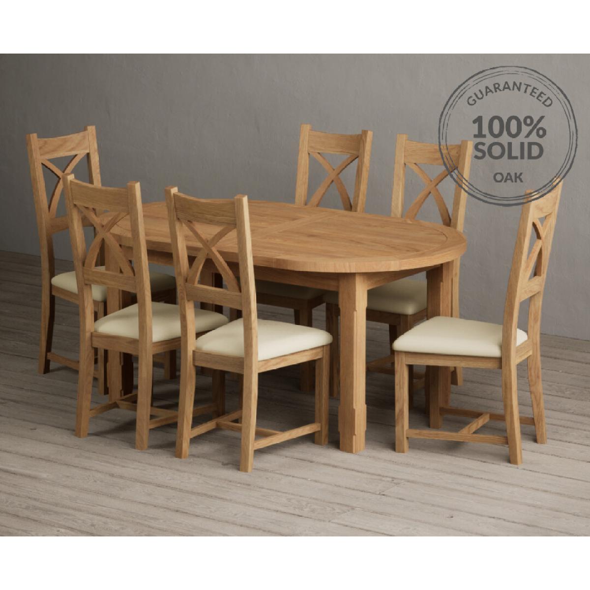 Extending Caversham Oak Oval Dining Table with 10 Black Natural Solid Oak Chairs – image 2