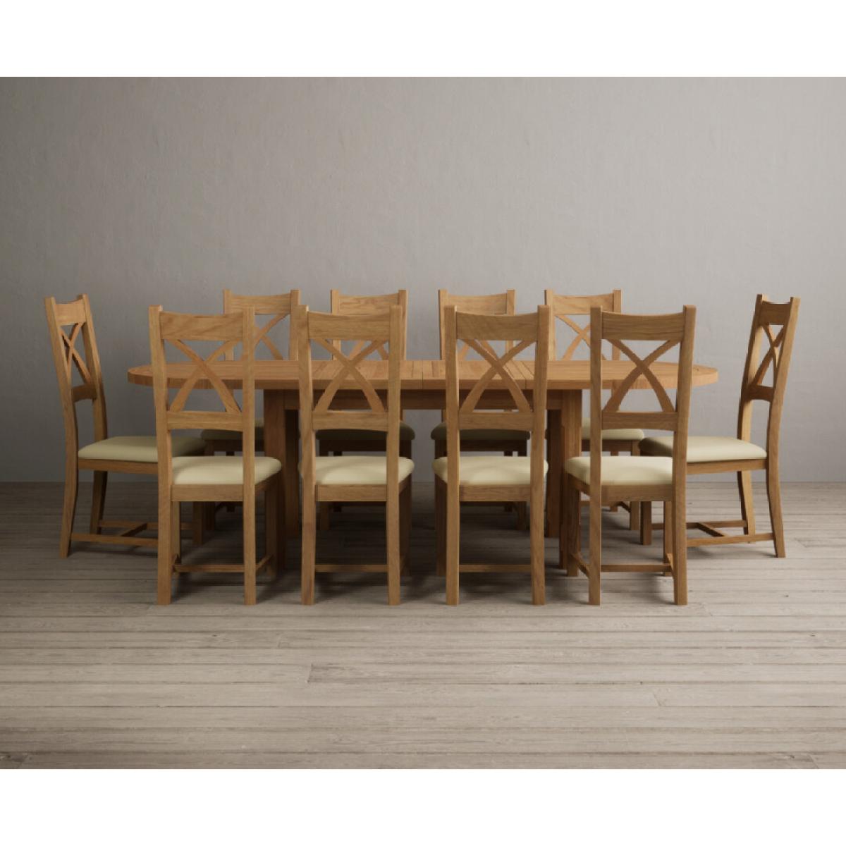 Extending Caversham Oak Oval Dining Table with 10 Black Natural Solid Oak Chairs – image 11