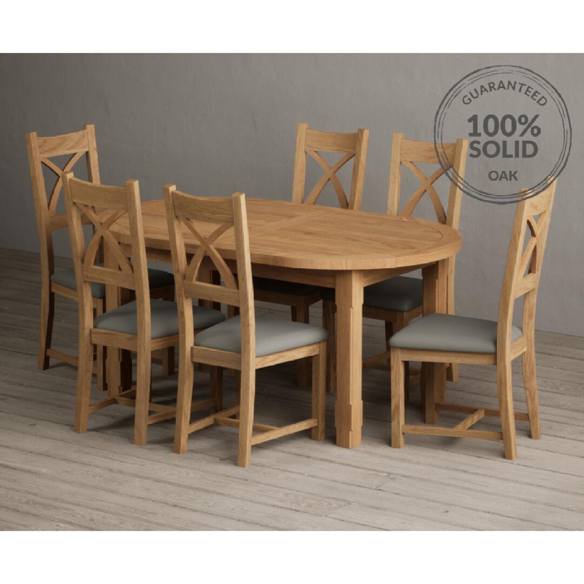 Extending Caversham Oak Oval Dining Table with 10 Black Natural Solid Oak Chairs – image 28