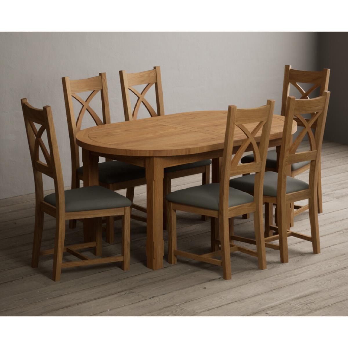 Extending Caversham Oak Oval Dining Table with 10 Black Natural Solid Oak Chairs – image 30