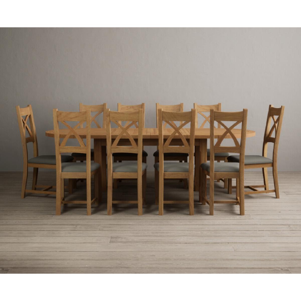 Extending Caversham Oak Oval Dining Table with 10 Black Natural Solid Oak Chairs – image 38