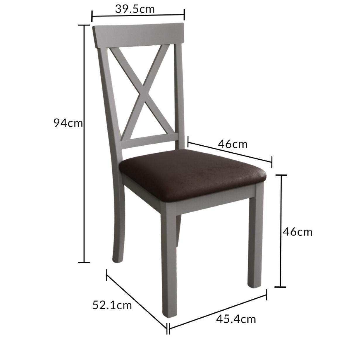 Hertford 120cm Oak and Light Grey Painted Round Pedestal Table With 6 Brown Hertford Chairs – image 15