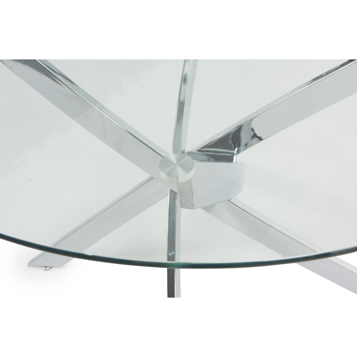 Denver 120cm Glass Dining Table With 4 Ivory White Cavello Chairs – image 12