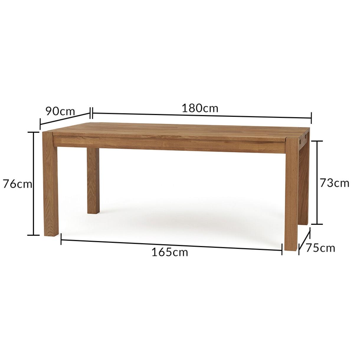 Thetford 180cm Oak Dining Table with 6 Grey Chairs with Thetford 45cm Oak Extensions – image 16