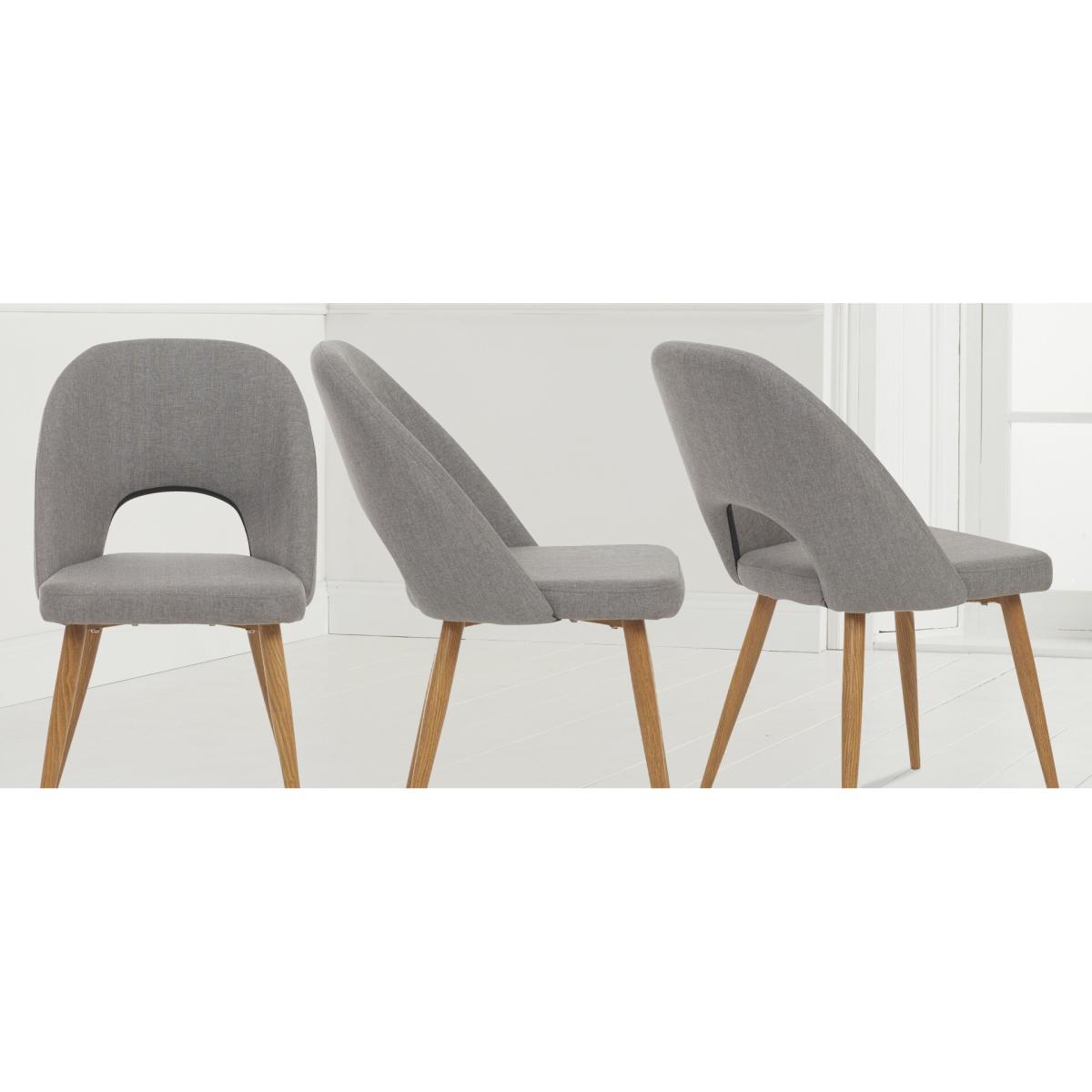 Thetford 180cm Oak Dining Table with 6 Grey Chairs with Thetford 45cm Oak Extensions – image 8