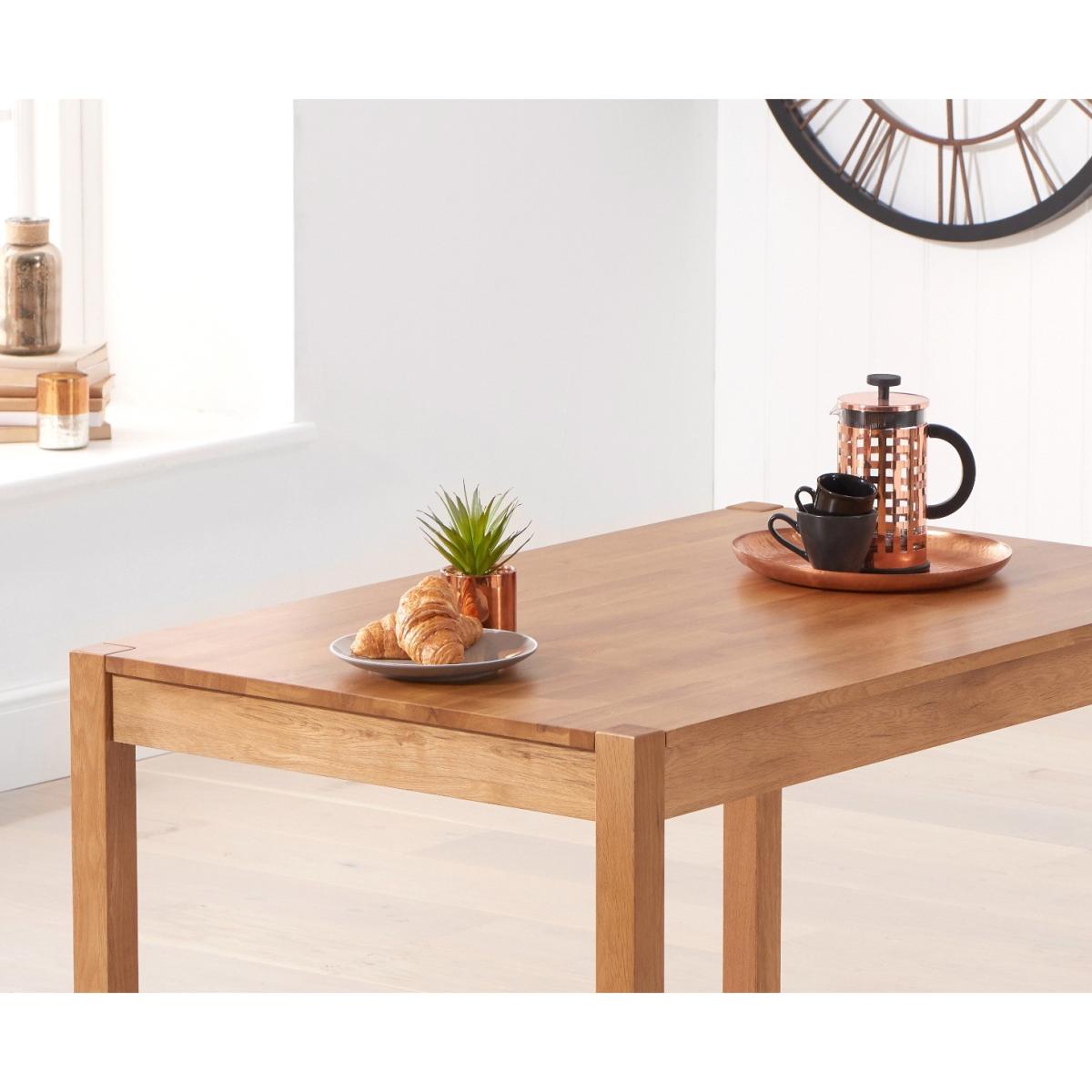 York 120cm Solid Oak Dining Table With 4 Grey Orson Velvet Chairs – image 4