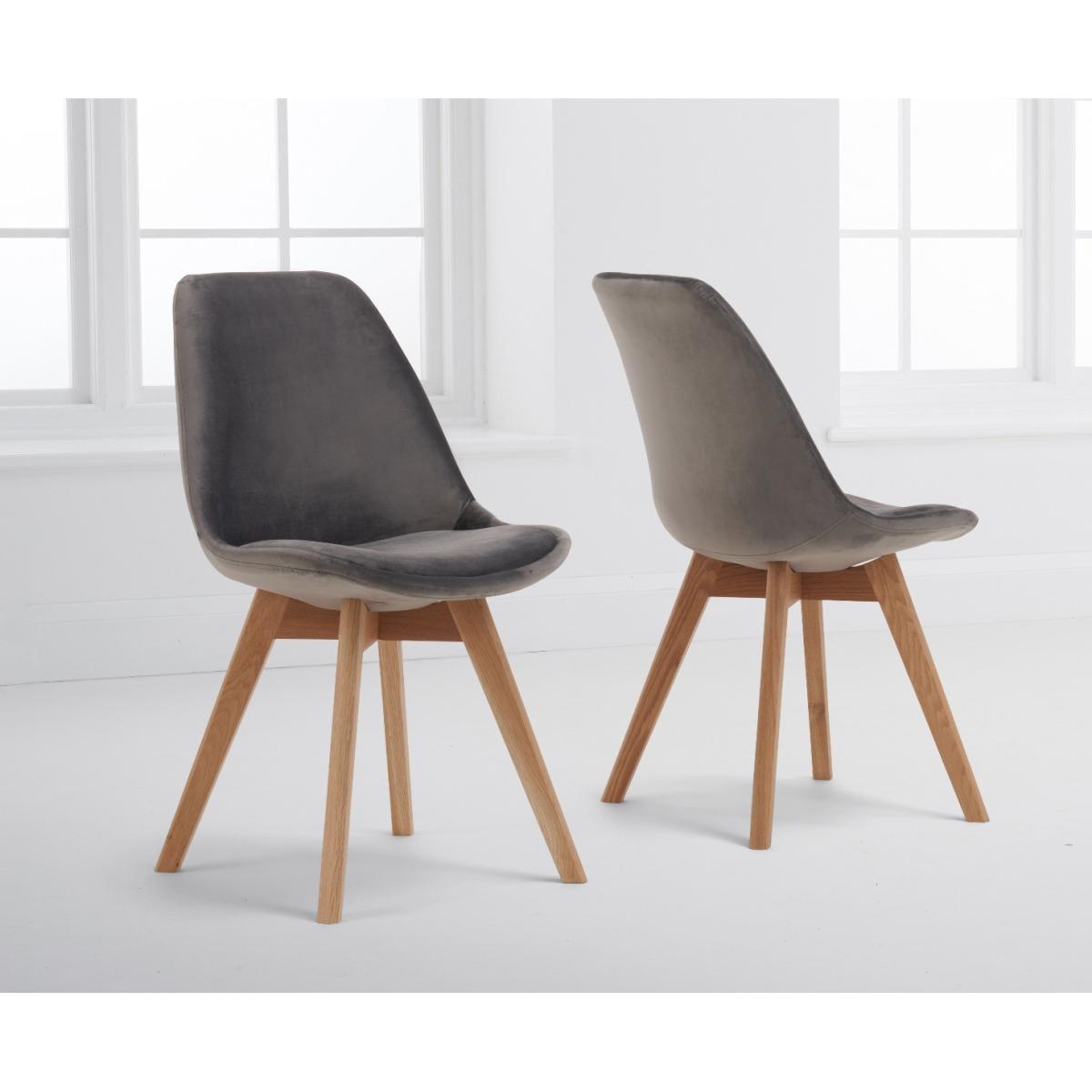 York 120cm Solid Oak Dining Table With 4 Grey Orson Velvet Chairs – image 5