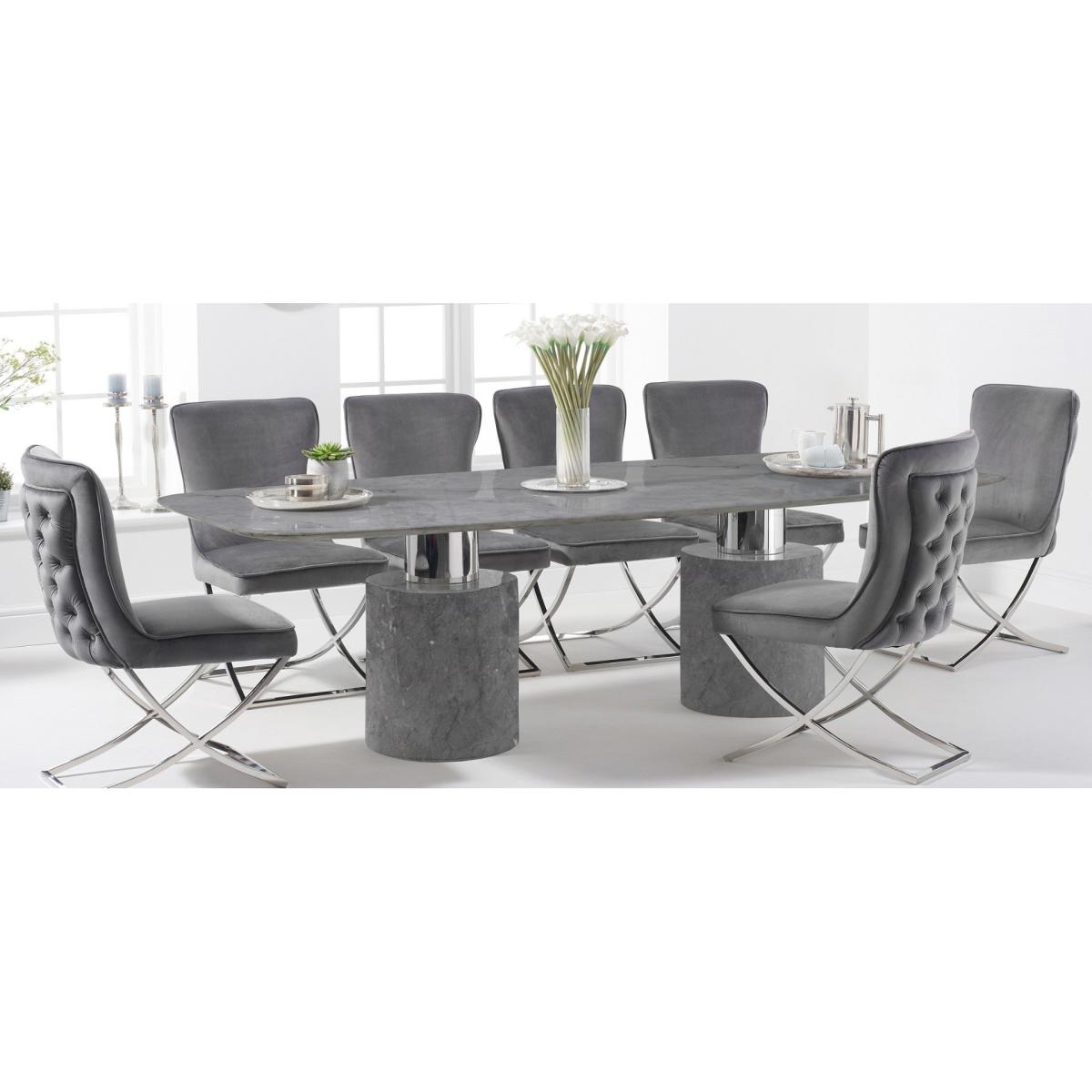 Antonio 220cm Grey Marble Dining Table – image 6