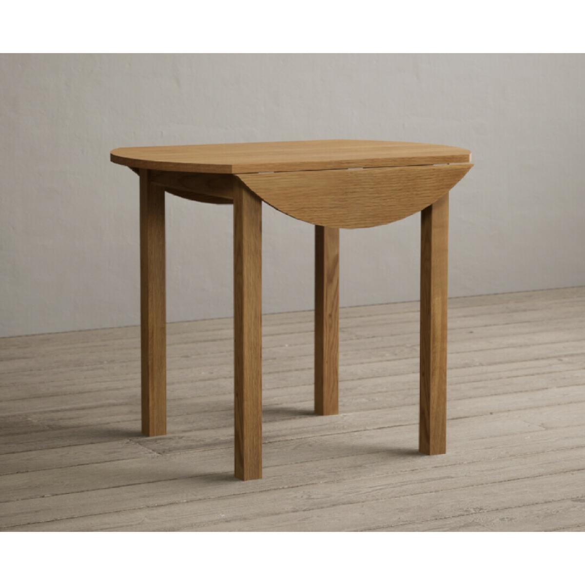 Extending York 90cm Solid Oak Dining Table with 4 Natural Chairs – image 11