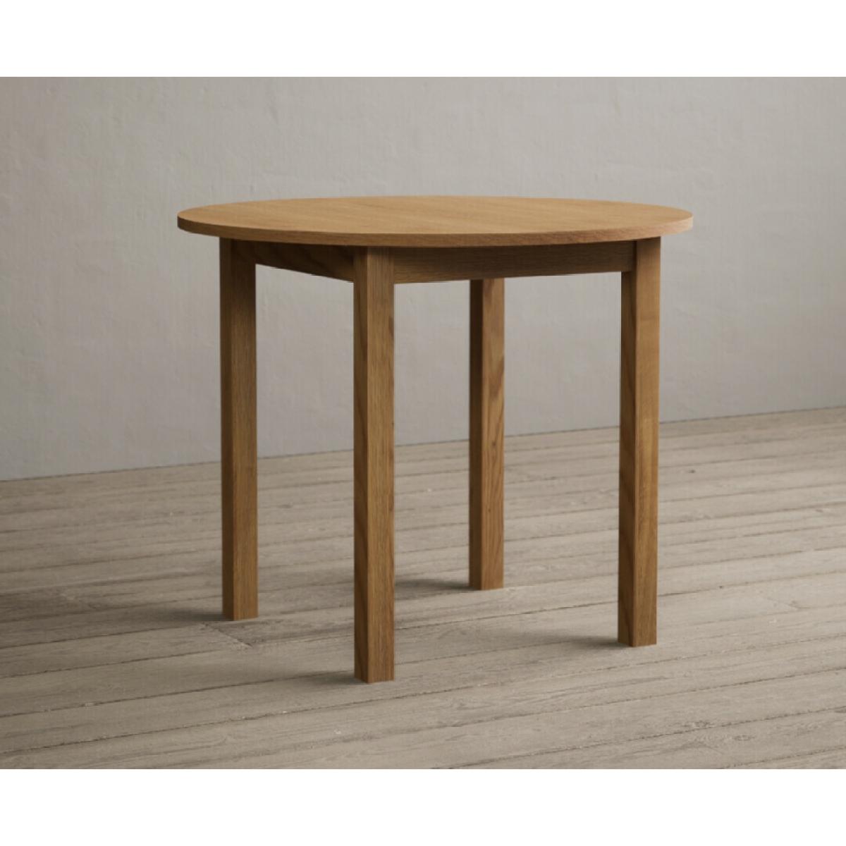 Extending York 90cm Solid Oak Dining Table with 4 Natural Chairs – image 12
