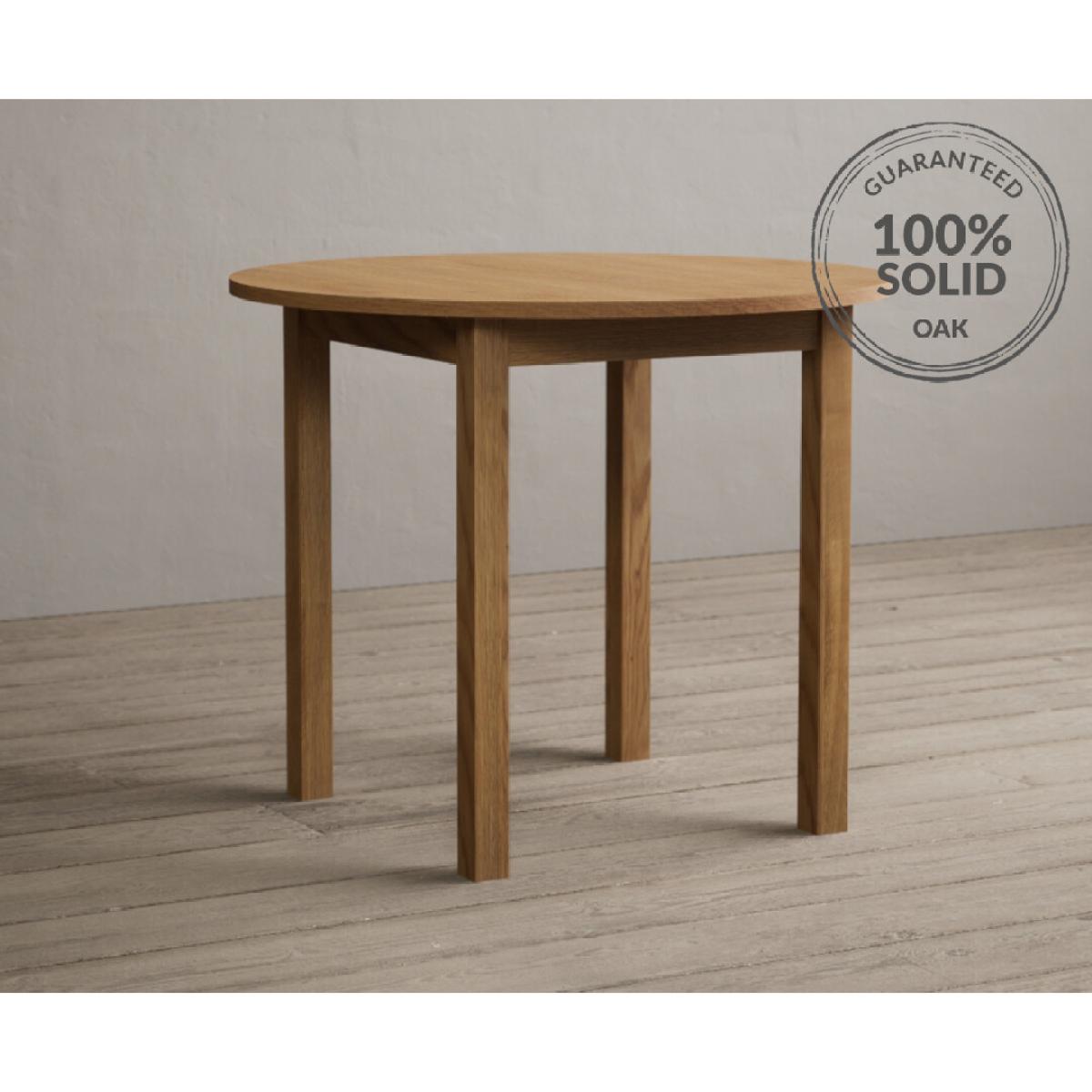 Extending York 90cm Solid Oak Dining Table with 4 Natural Chairs – image 25