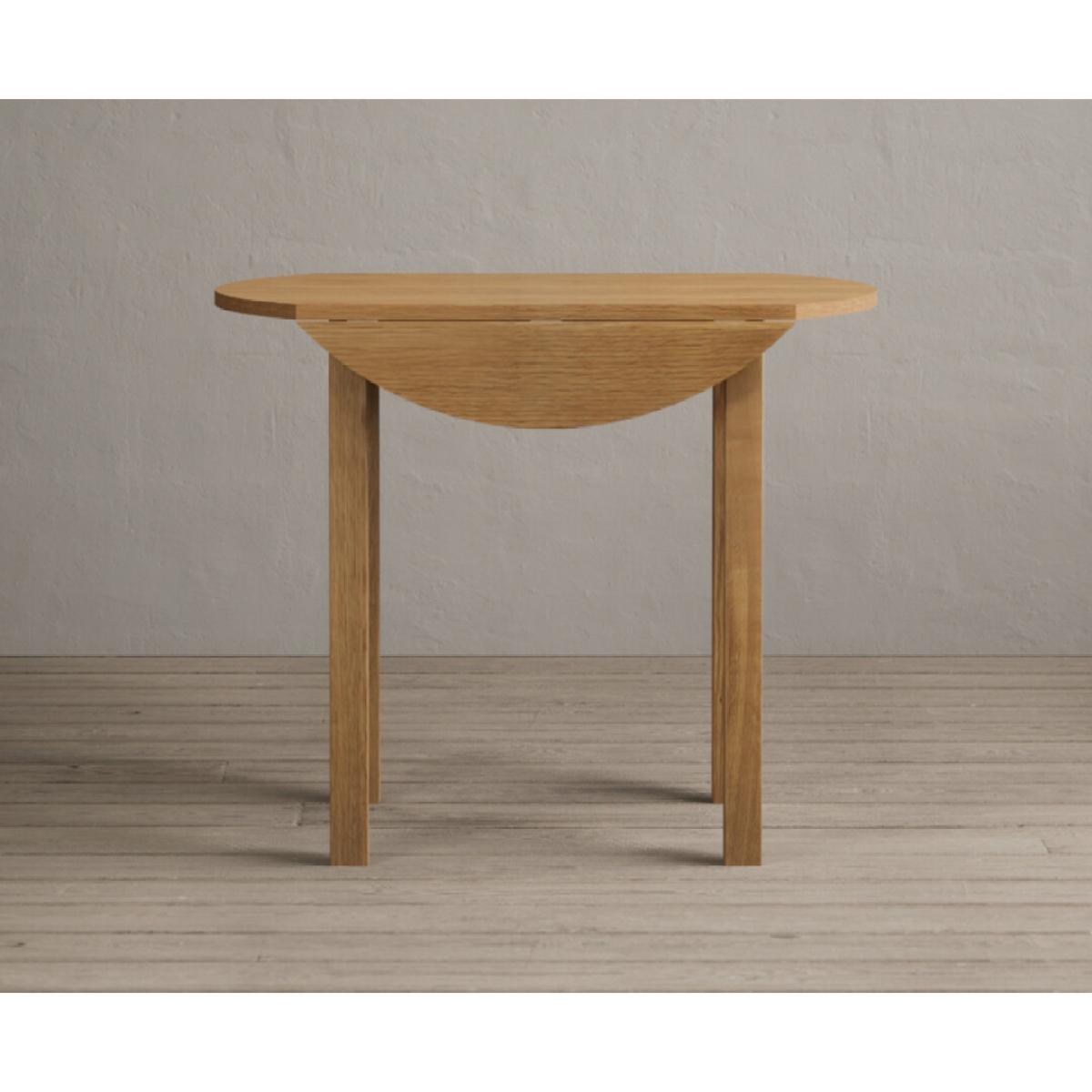 Extending York 90cm Solid Oak Dining Table with 4 Natural Chairs – image 27
