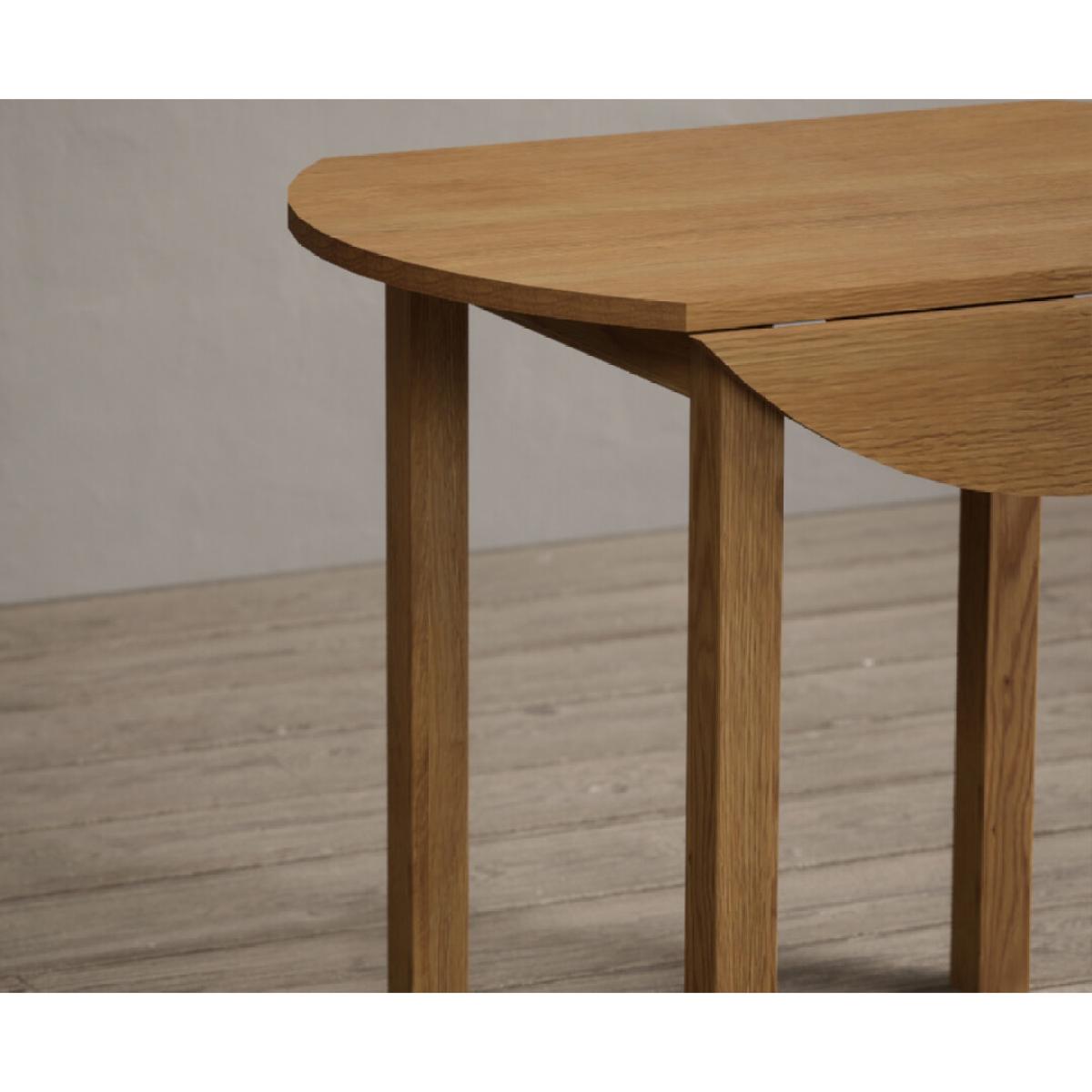 Extending York 90cm Solid Oak Dining Table with 4 Natural Chairs – image 29