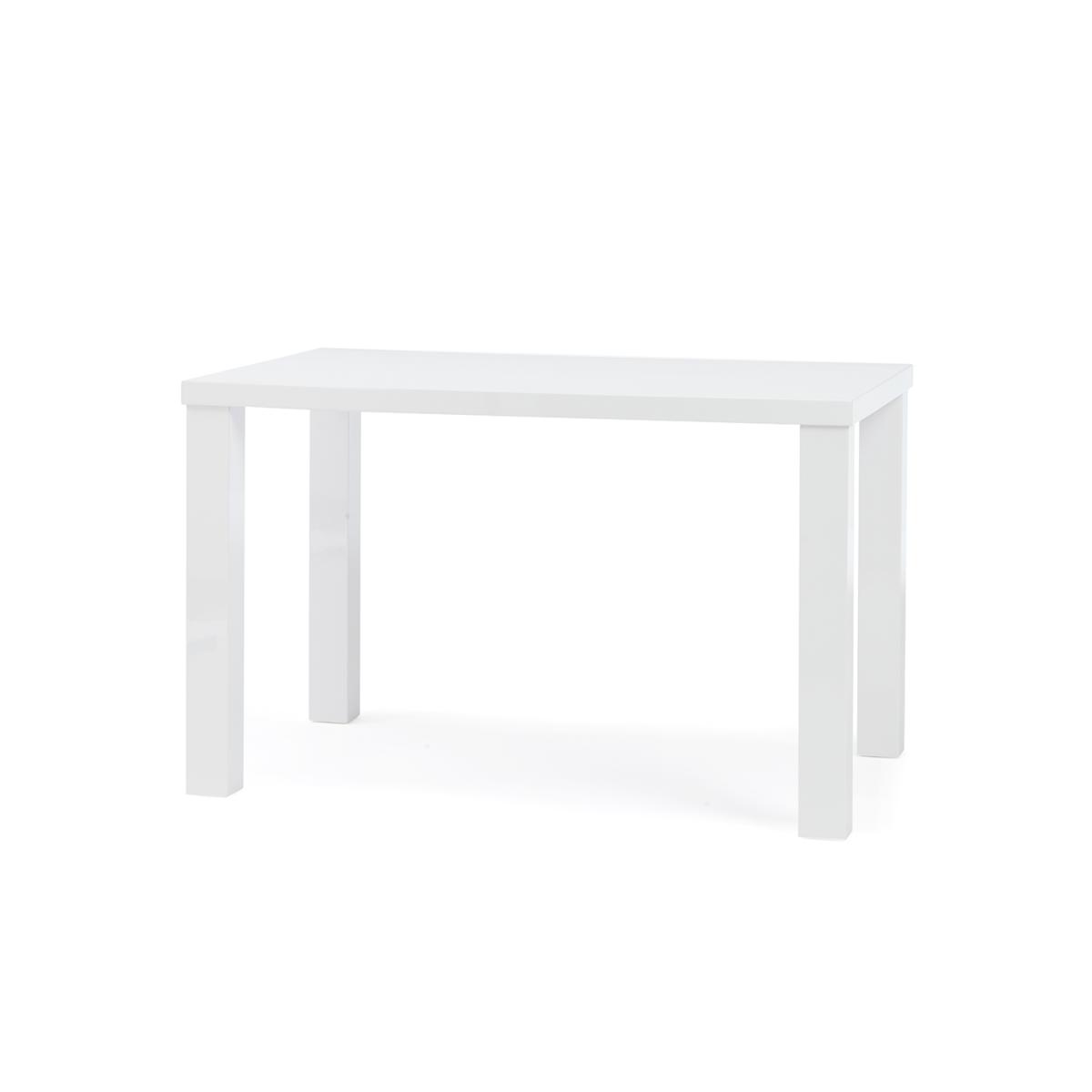 Seattle 120cm White High Gloss Dining Table with 4 White Marco Chairs and 1 Austin Grey Bench – image 15
