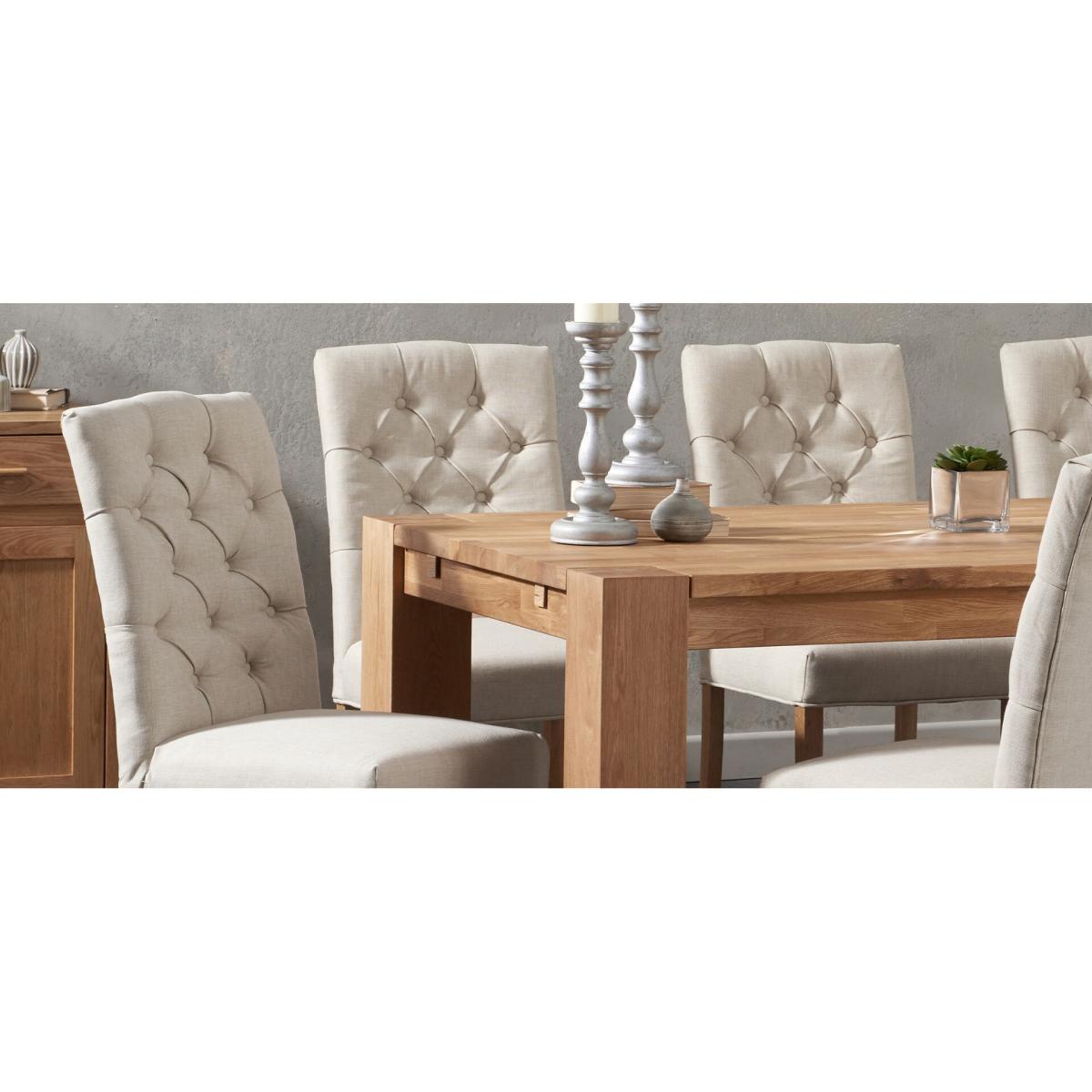 Sheringham 200cm Solid Oak Dining Table with 6 Natural Isabella Chairs with Sheringham Oak Extensions (Pair) – image 10