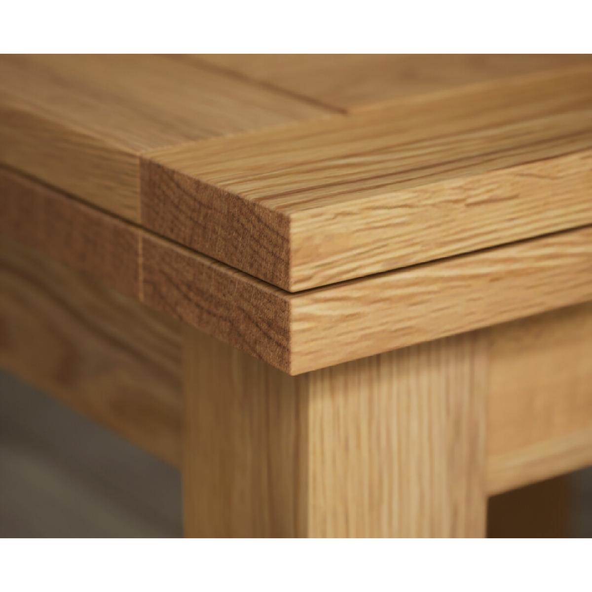 Extending Buxton 90cm Solid Oak Dining Table with 6 Blue Natural Solid Oak Chairs – image 9