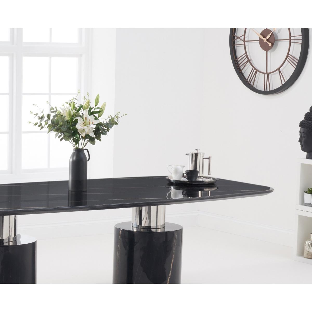 Antonio 260cm Black Marble Dining Table With 8 Grey Hampstead Z Chairs – image 13