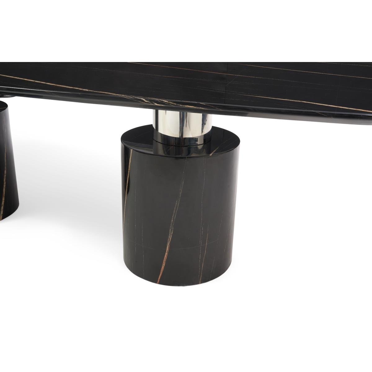 Antonio 260cm Black Marble Dining Table With 8 Grey Hampstead Z Chairs – image 8