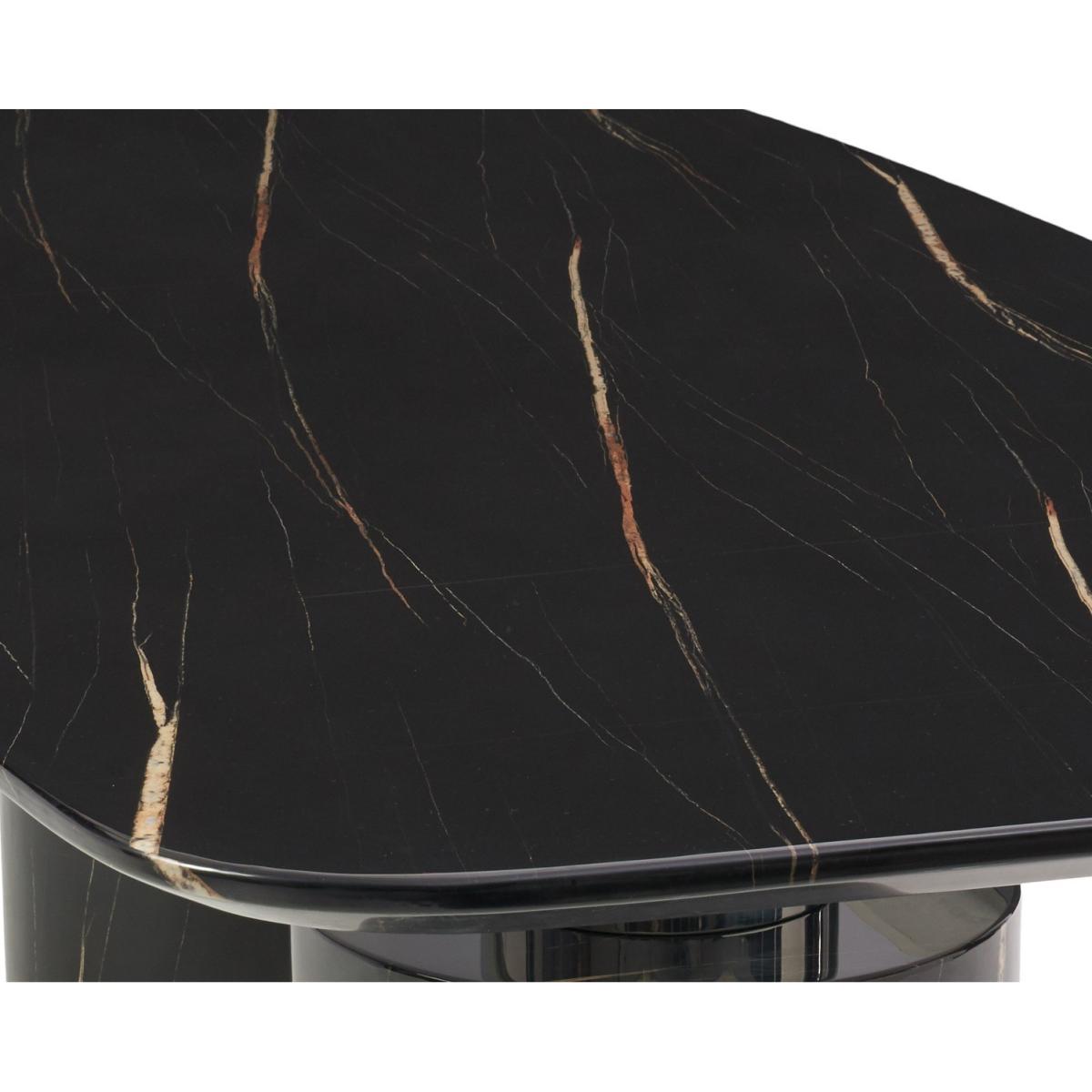 Antonio 260cm Black Marble Dining Table With 8 Grey Hampstead Z Chairs – image 9