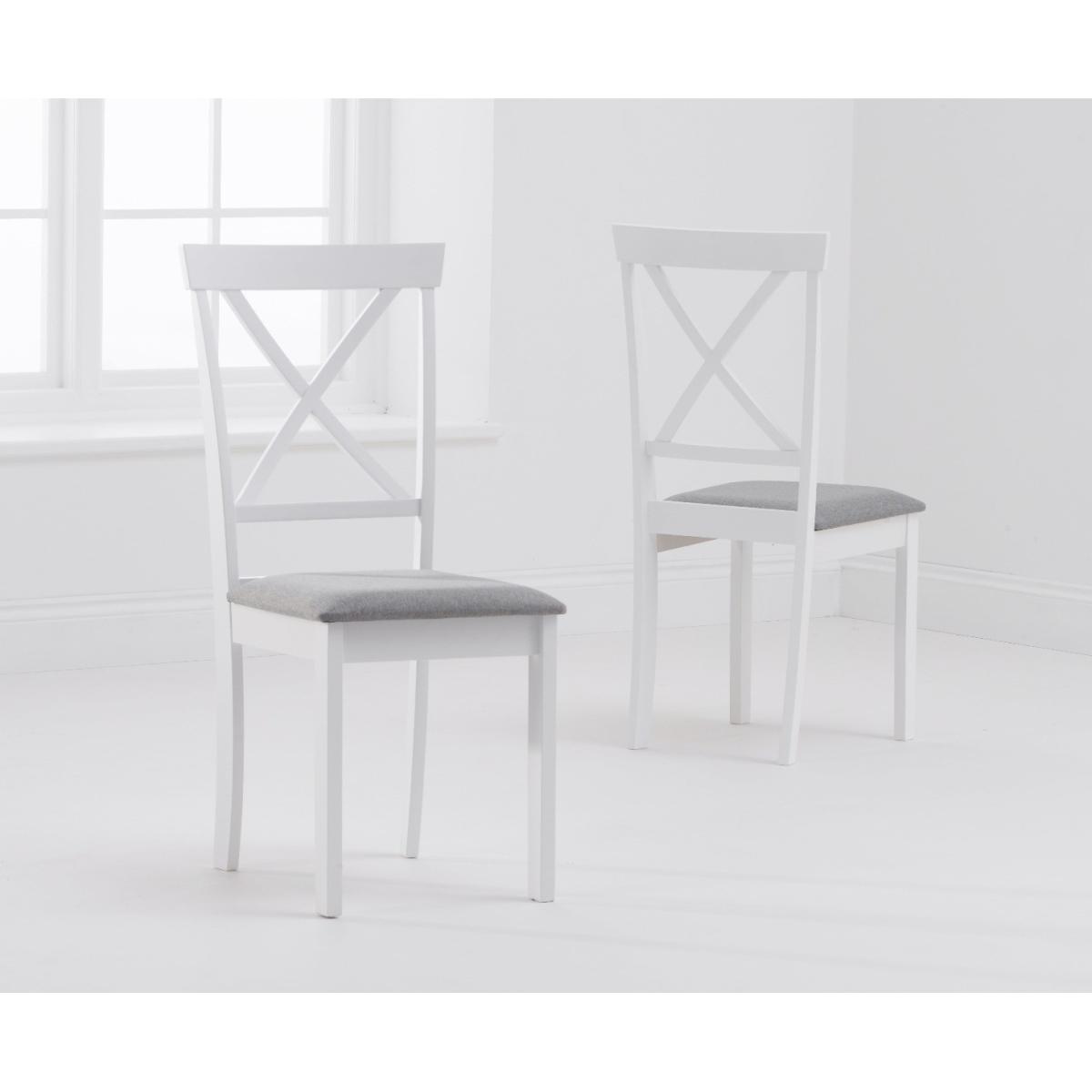 Chiltern 114cm Oak and White Table with Epsom Chairs with Grey Fabric Seats - Oak and White, 4 Chairs – image 6