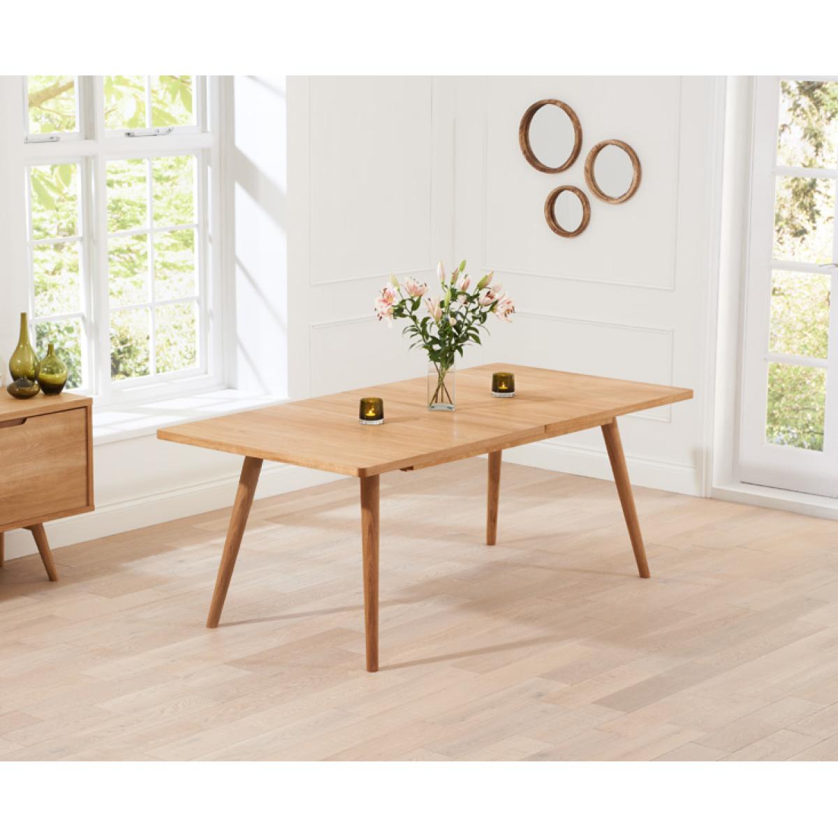 Ruben 150cm Retro Oak Extending Dining Table and 10 Grey Chairs – image 2