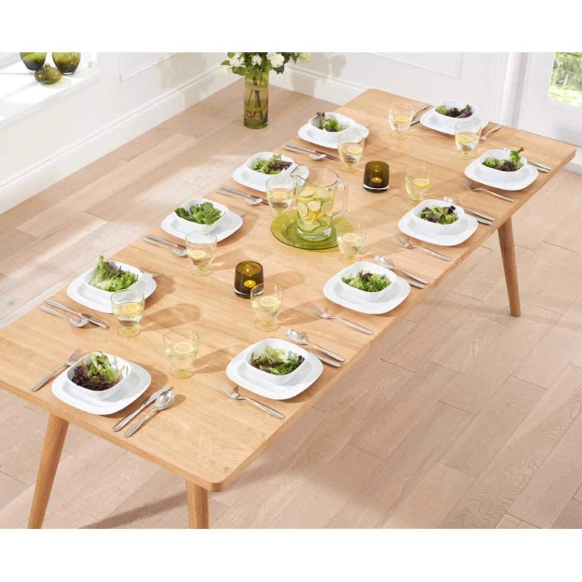 Ruben 150cm Retro Oak Extending Dining Table and 10 Grey Chairs – image 6