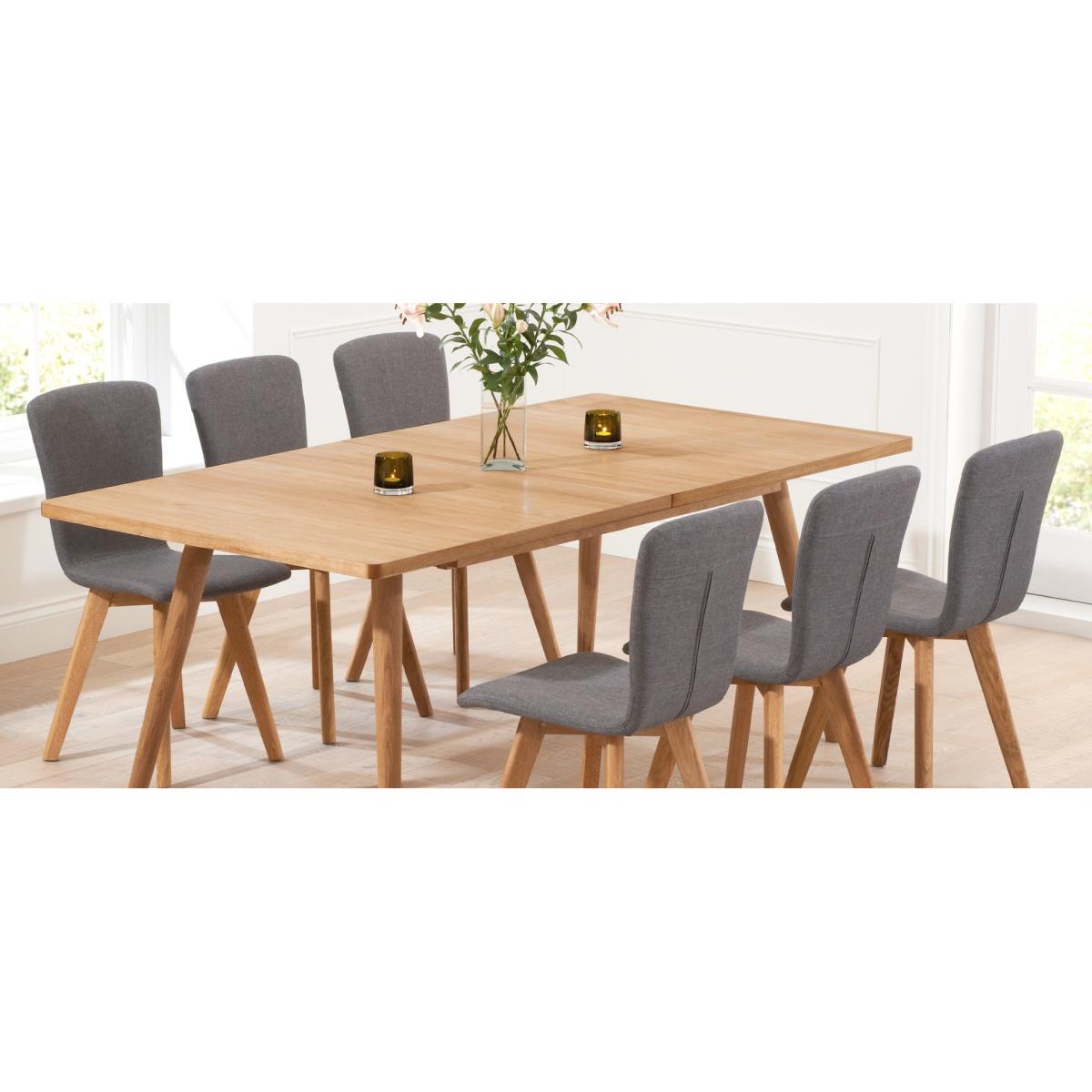 Ruben 150cm Retro Oak Extending Dining Table and 10 Grey Chairs – image 8