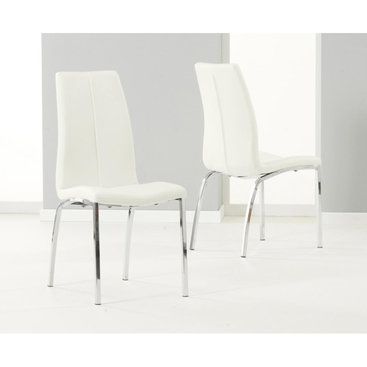 Rio Round Glass Dining Table With 6 Ivory White Cavello Chairs – image 8