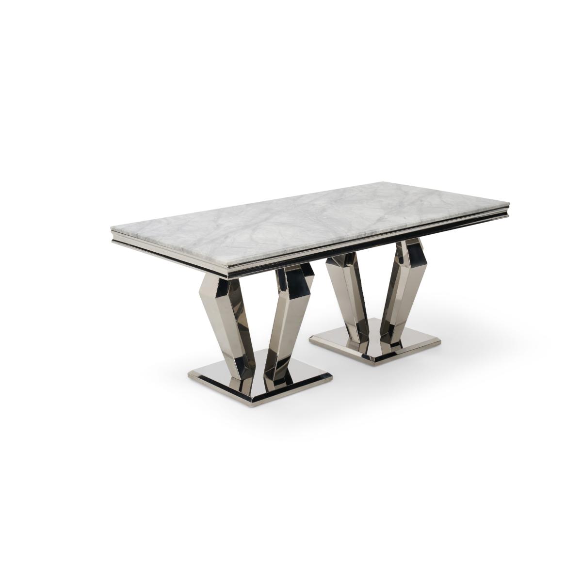 Viscount 180cm Marble Dining Table With 8 Grey Sienna Velvet Chairs – image 12