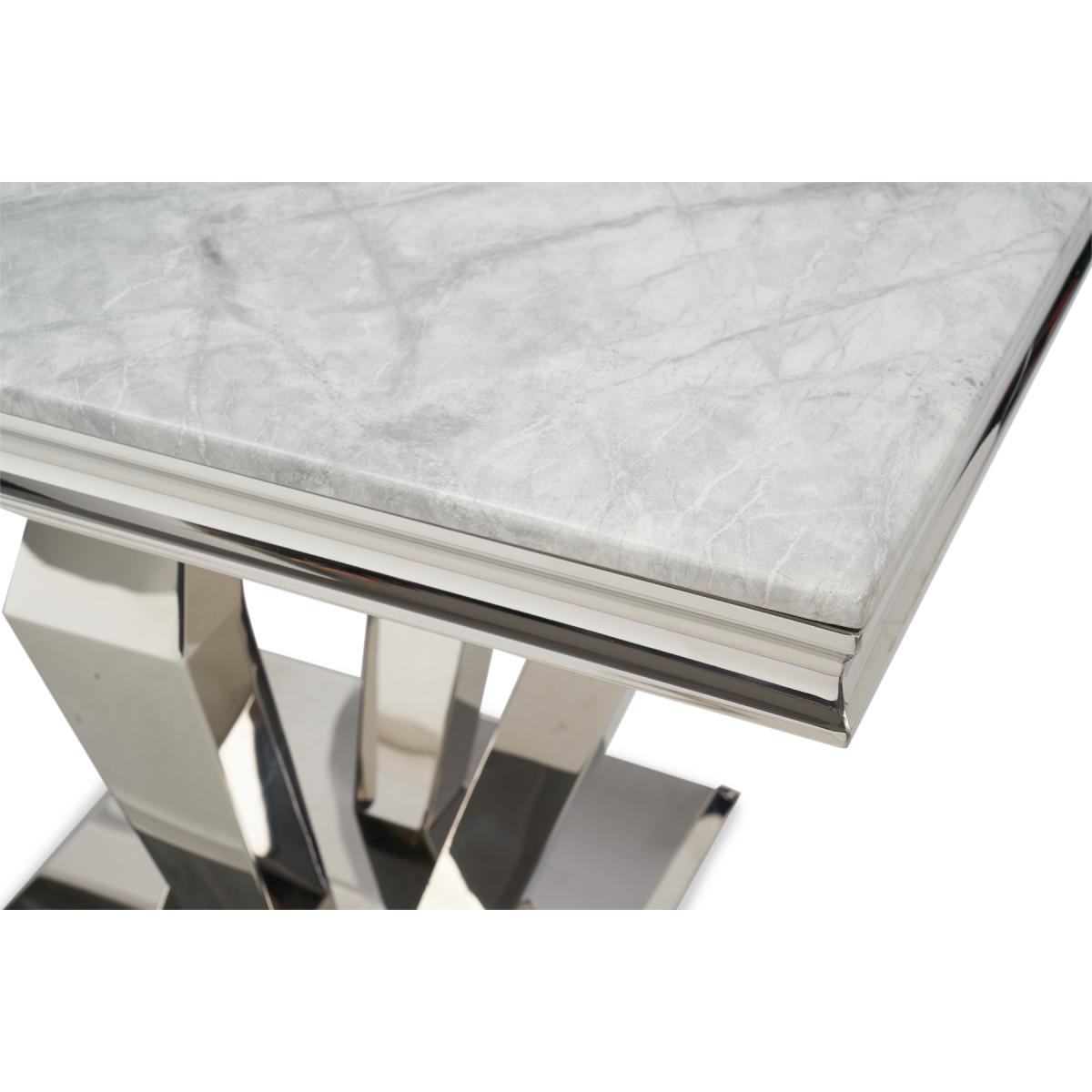 Viscount 180cm Marble Dining Table With 8 Grey Sienna Velvet Chairs – image 13