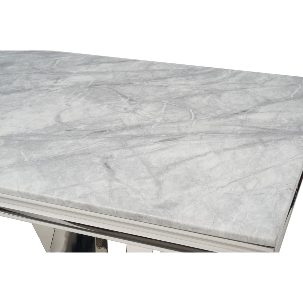 Viscount 180cm Marble Dining Table With 8 Grey Sienna Velvet Chairs – image 14