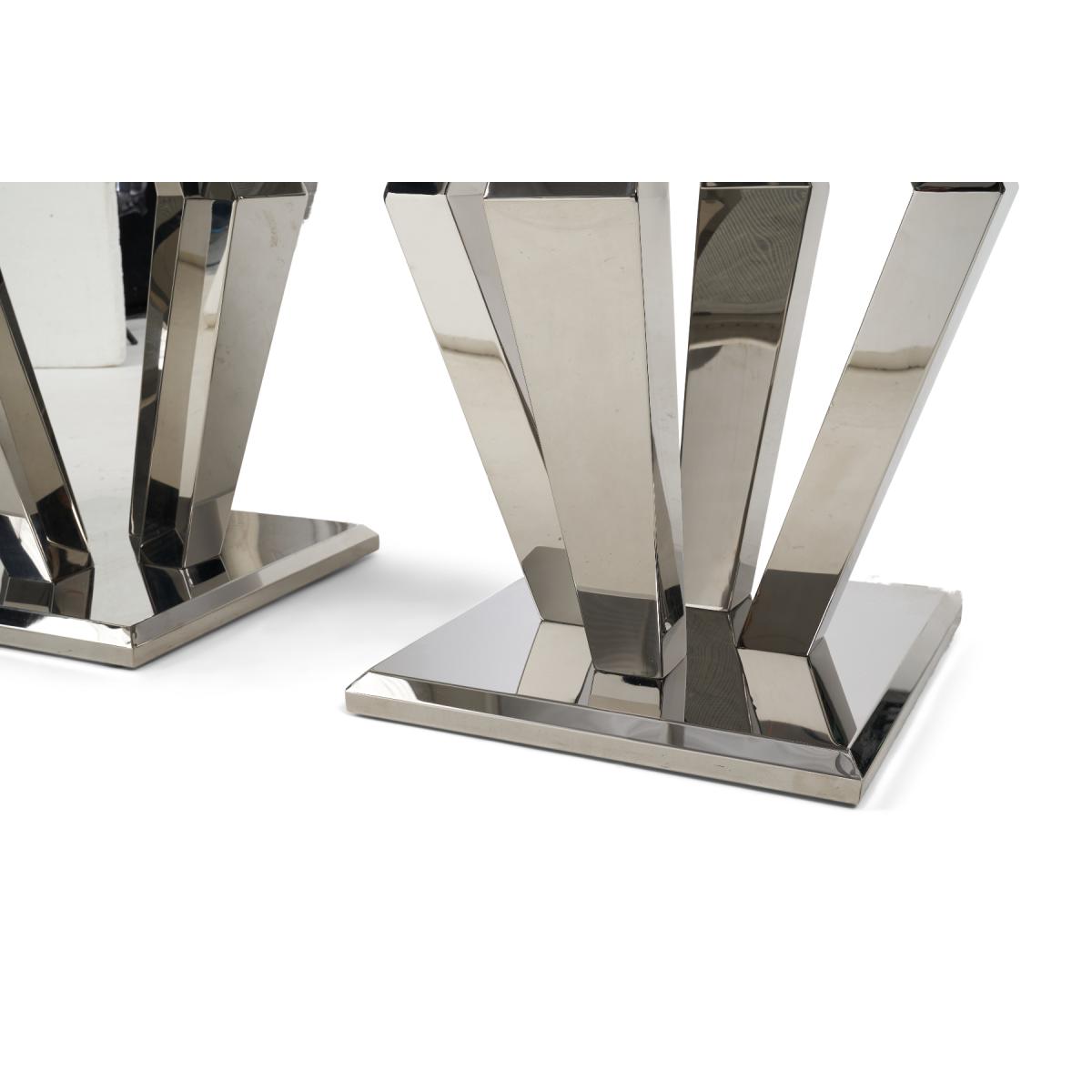 Viscount 180cm Marble Dining Table With 8 Grey Sienna Velvet Chairs – image 15