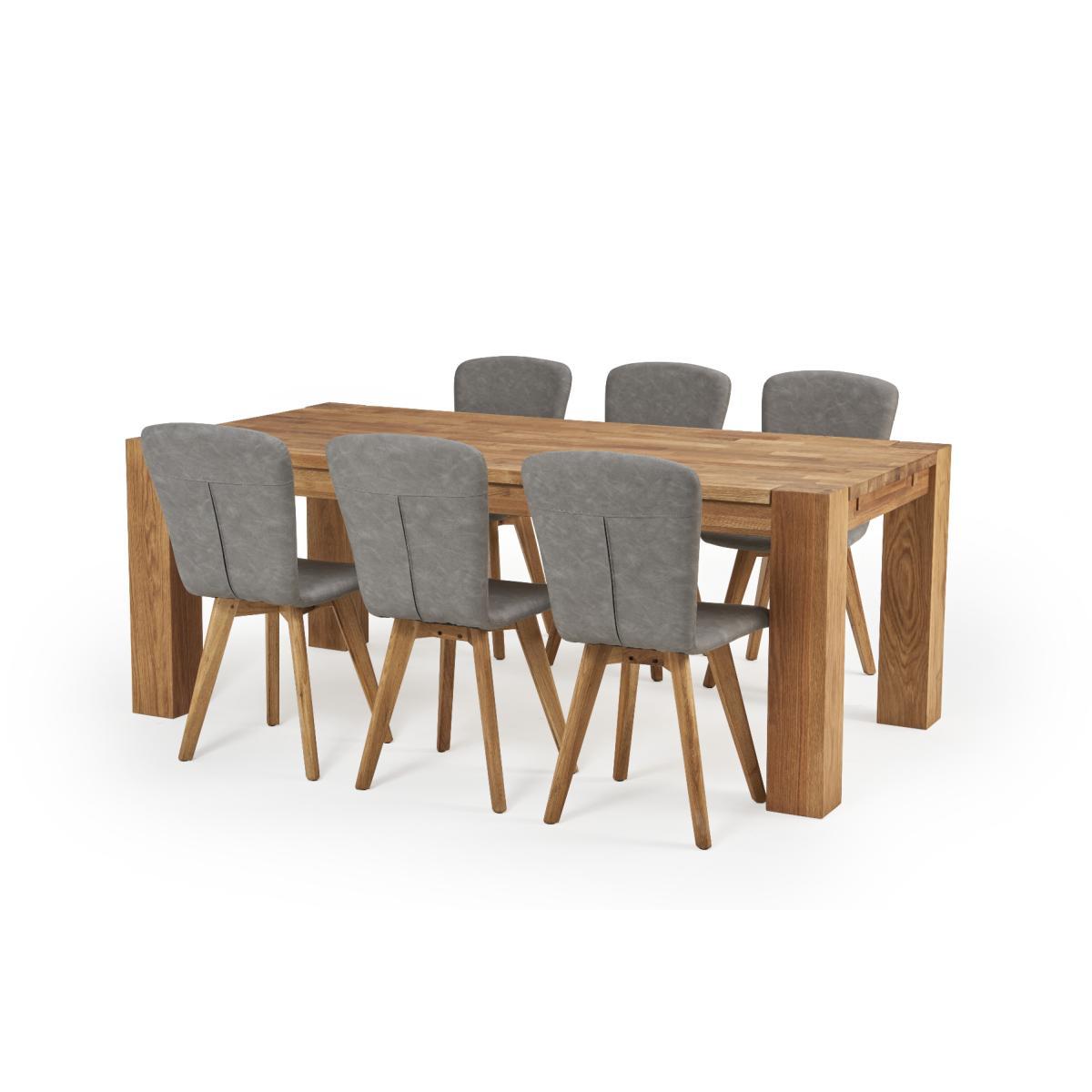 Madrid 200cm Extending Oak Table With Tivoli Faux Leather Chairs - Brown, 6 Chairs – image 12