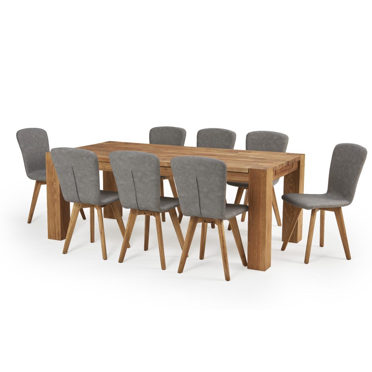 Madrid 200cm Extending Oak Table With Tivoli Faux Leather Chairs - Brown, 6 Chairs – image 13