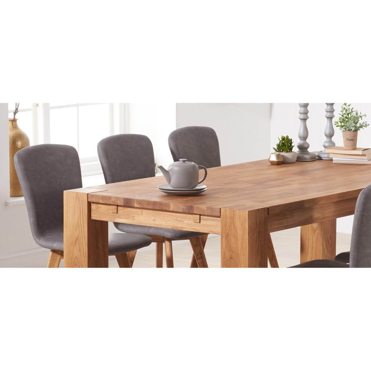 Madrid 200cm Extending Oak Table With Tivoli Faux Leather Chairs - Brown, 6 Chairs – image 14
