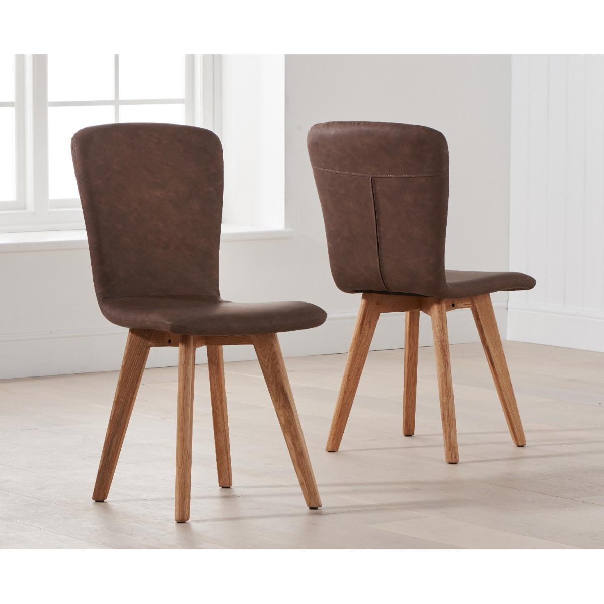 Madrid 200cm Extending Oak Table With Tivoli Faux Leather Chairs - Brown, 6 Chairs – image 10