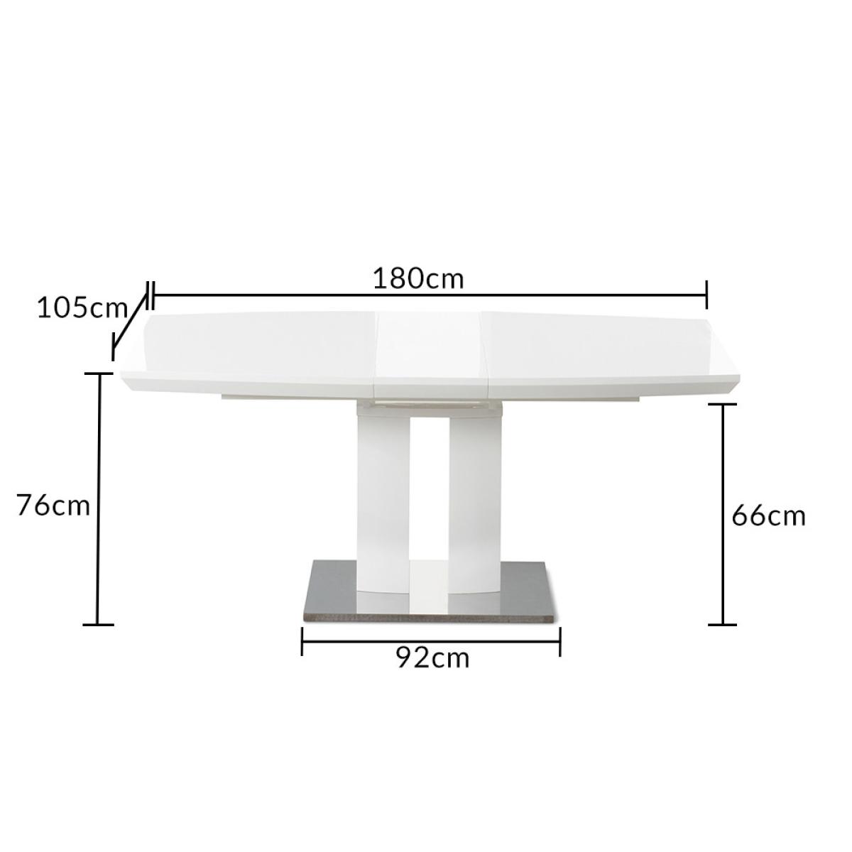 Richmond 180cm White High Gloss Extending Dining Table With 6 Grey Hampstead Z Chairs – image 16
