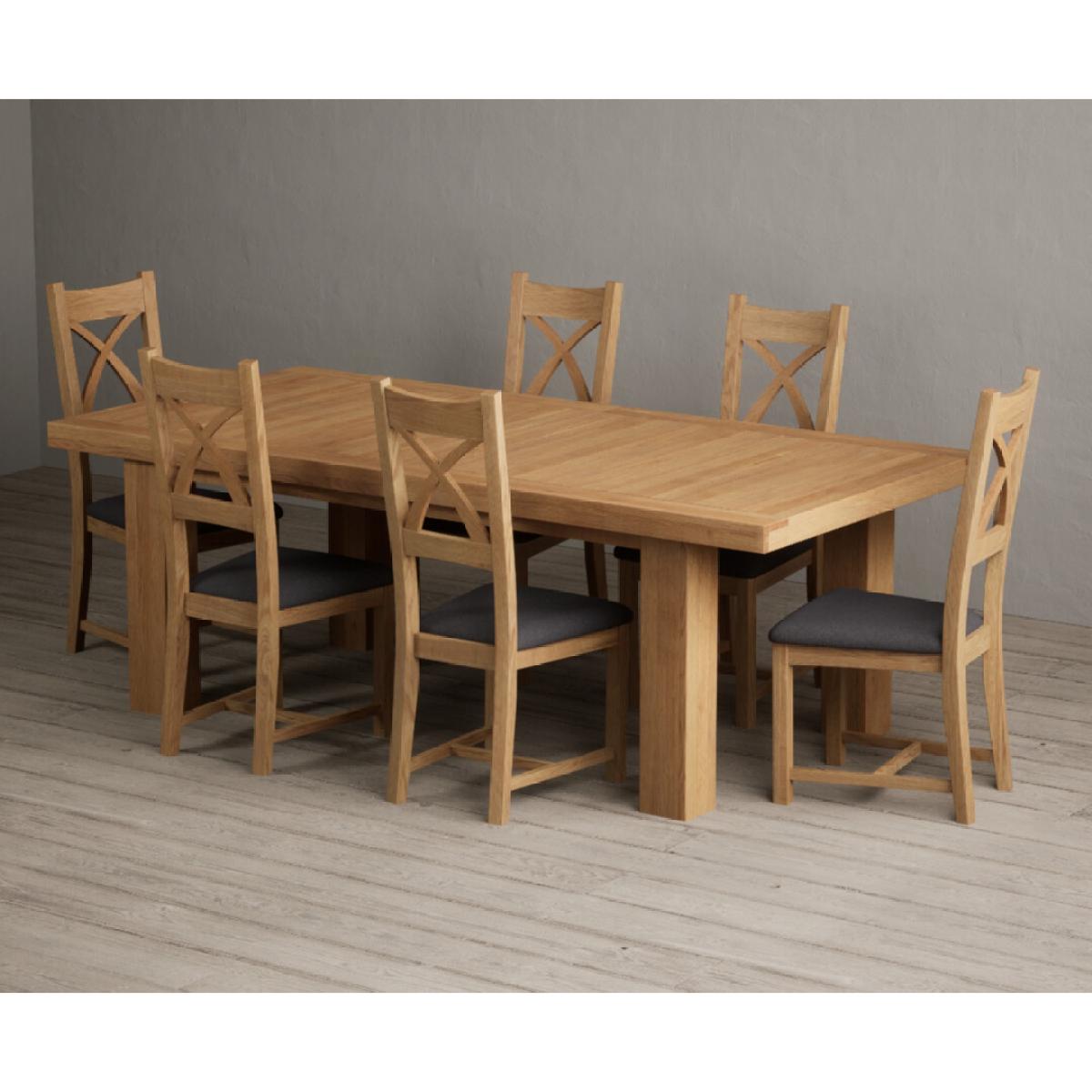 Extending Callington 230cm Oak Dining Table with 10 Oak Natural Chairs – image 14